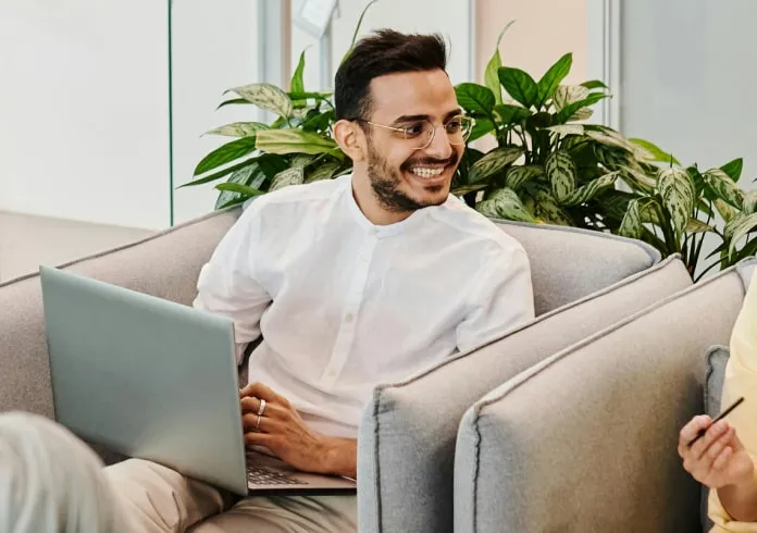 Professional with laptop